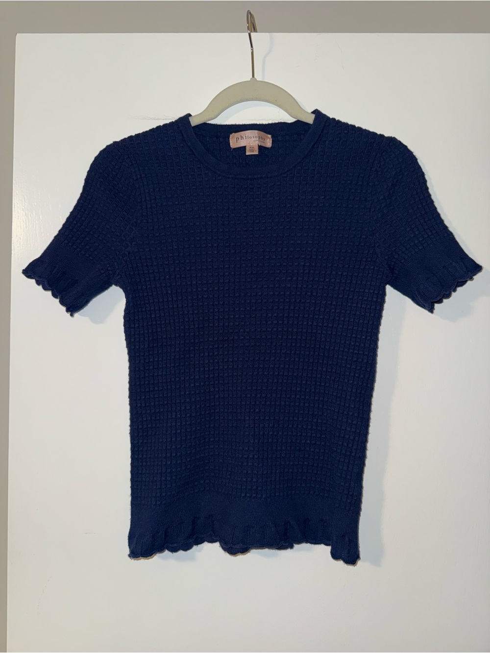 philosophy short sleeve sweater